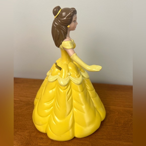 Vintage Disney Belle Beauty & The Beast Piggy Bank Vinyl Plastic Collectible - Picture 5 of 8